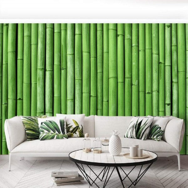 Green Wooden Bamboo Wallpaper