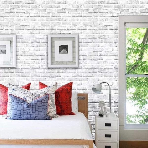 White color Bricks Wallpaper