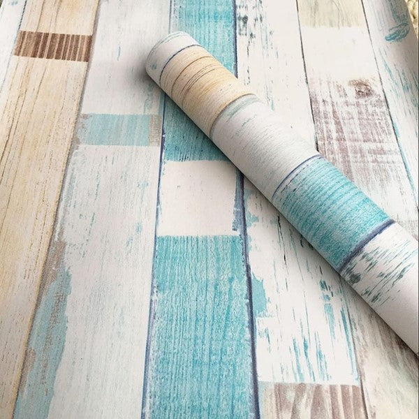 Multi Light Colour Wood Strip Wallpaper