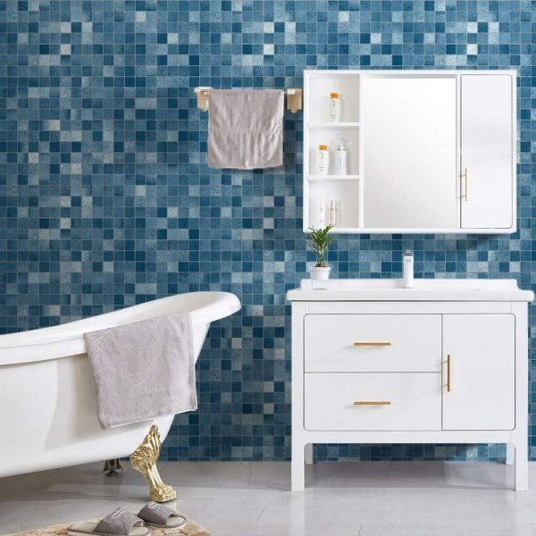 Flipkart SmartBuy 500 cm Dark Blue Tile Mosaic Wallpaper 500 cm X 45 cm   Self Adhesive Sticker Price in India  Buy Flipkart SmartBuy 500 cm Dark Blue  Tile Mosaic Wallpaper 
