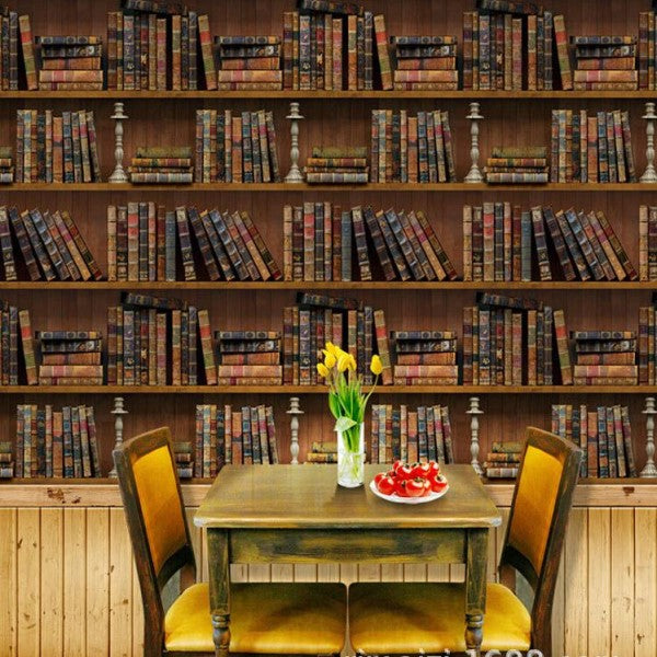 Buy Bookshelf Wallpaper Bookcase Library Peel and Stick Texture Online in  India  Etsy