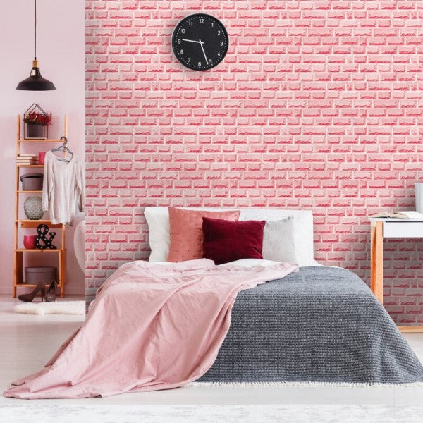 Pink brick wallpaper  Brick wallpaper Colorful wallpaper Cute wallpapers