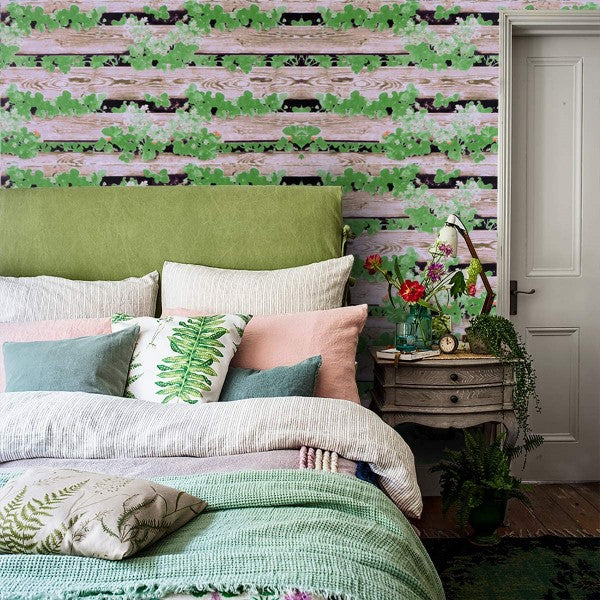 Shop Sage Green Garden Australian Made Subtle Floral Wallpaper Online   Olive et Oriel