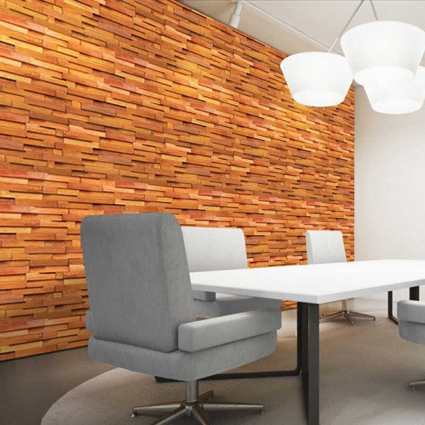 Drak Wooden Stone Brick Wallpaper