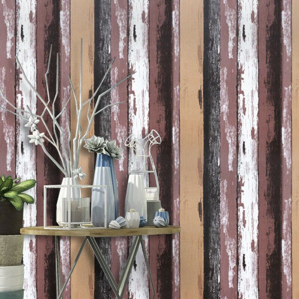 Caramel Wooden Strip Wallpaper